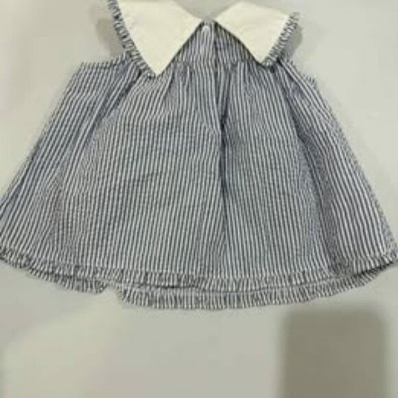 LITTLE BITTY TODDLER DRESS 6/9 LIGHT BLUE/WHITE WITH FLOWERS AND LADYBUGS - Picture 5 of 5